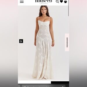 House of CB | Dresses | House Of Cb Seren Vintage Cream Floral Lace Back  Maxi Dress In Size Small | Poshmark